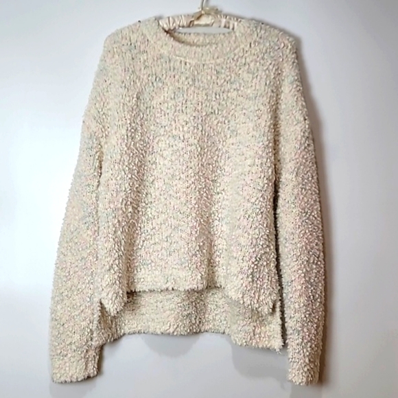Willow & Wind Sweaters - Willow & Wind Soft Boucle Sweater Light Blue, Light Pink & White